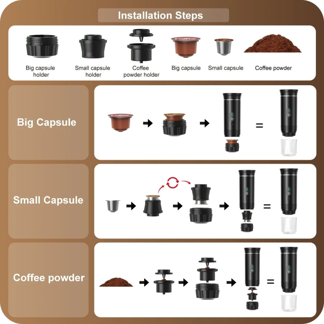 Cafetera eléctrica portátil inalámbrica