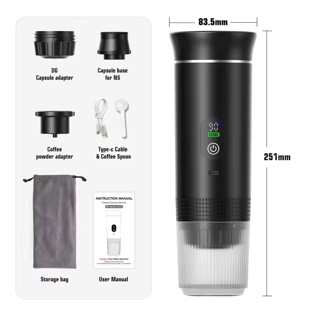 Cafetera eléctrica portátil inalámbrica