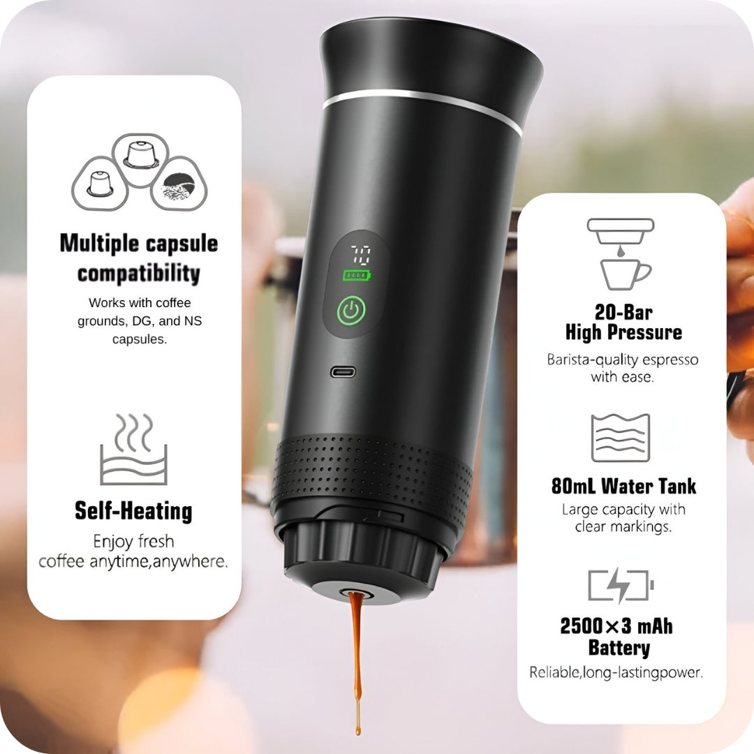 Cafetera eléctrica portátil inalámbrica